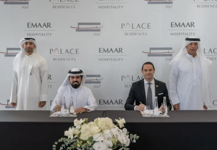 Emaar Hospitality Group and Alef Group's Palace Residences Al Mamsha agreement signing ceremony | Rental Living News